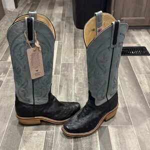 Macie Bean Black and Gray Heeled Boots